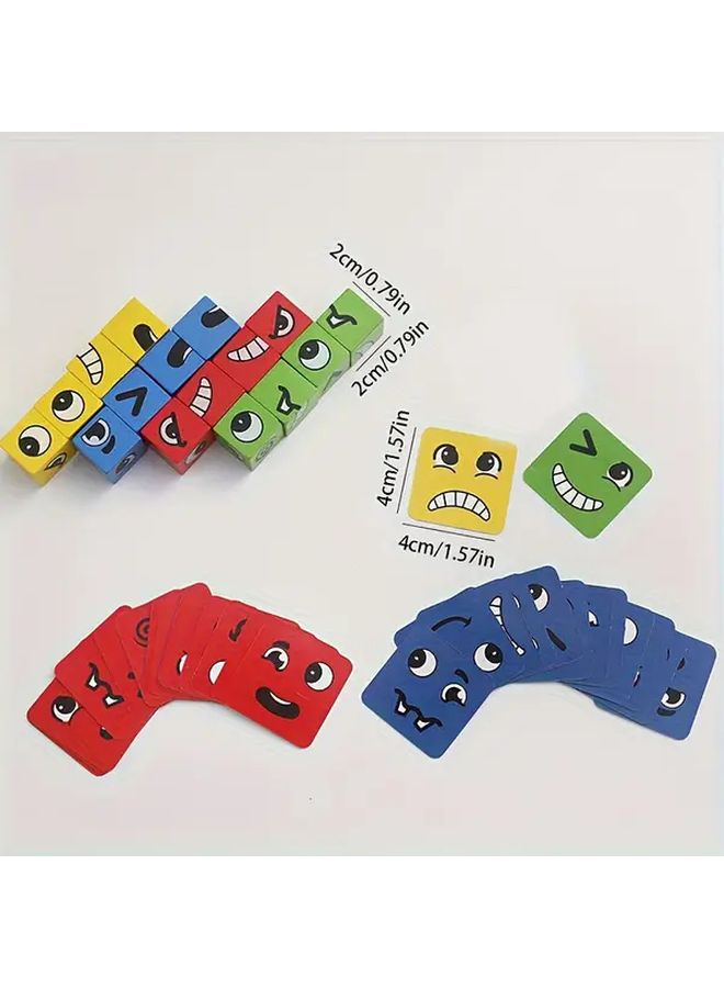 Childrens Face Changing Block Toys Logic Training Game Tin Box 72 Cards - Image 2